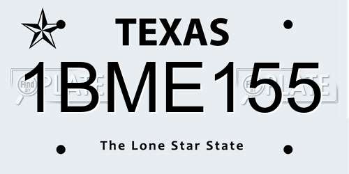 1BME155 Texas License Plate