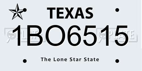 1BO6515 Texas License Plate