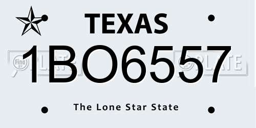 1BO6557 Texas License Plate