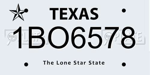 1BO6578 Texas License Plate