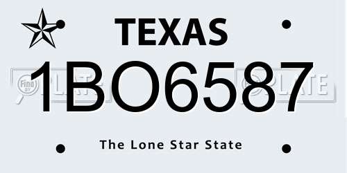 1BO6587 Texas License Plate
