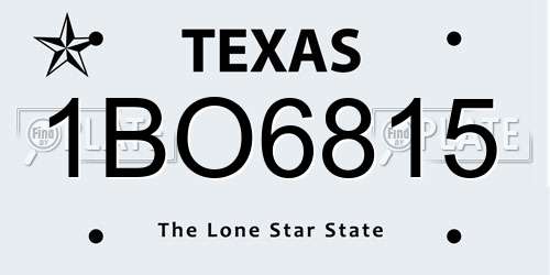 1BO6815 Texas License Plate