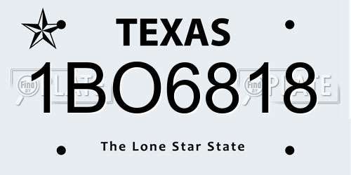 1BO6818 Texas License Plate