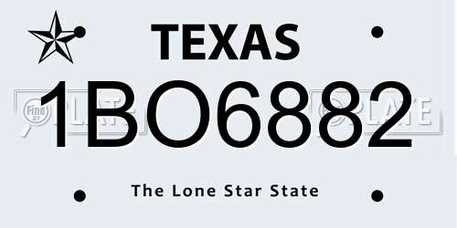 1BO6882 Texas License Plate