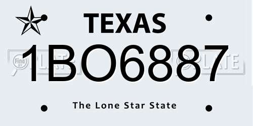 1BO6887 Texas License Plate
