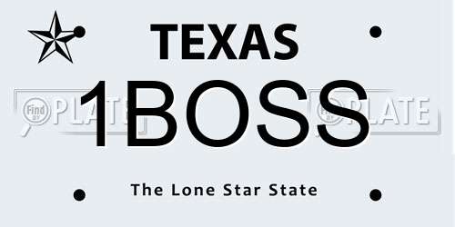 1BOSS Texas License Plate