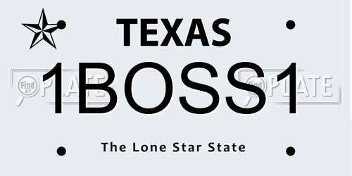 1BOSS1 Texas License Plate