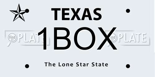 1BOX Texas License Plate
