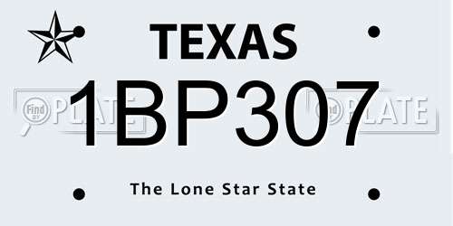 1BP307 Texas License Plate