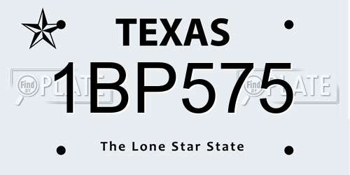 1BP575 Texas License Plate