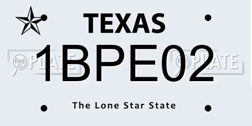 1BPE02 Texas License Plate