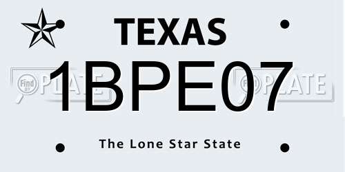 1BPE07 Texas License Plate