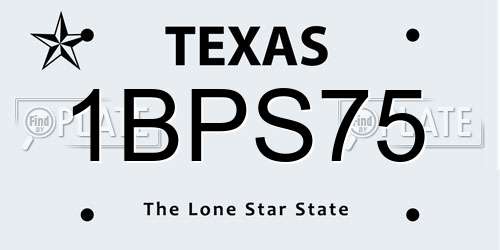 1BPS75 Texas License Plate