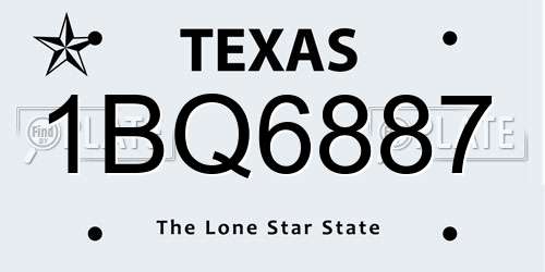 1BQ6887 Texas License Plate