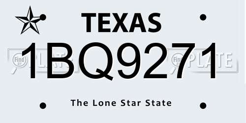 1BQ9271 Texas License Plate