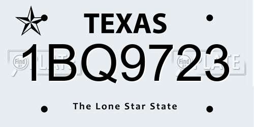 1BQ9723 Texas License Plate