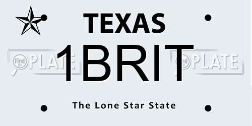 1BRIT Texas License Plate