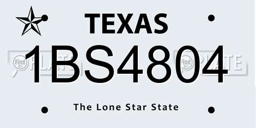 1BS4804 Texas License Plate