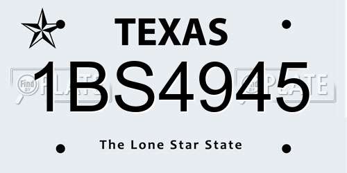 1BS4945 Texas License Plate