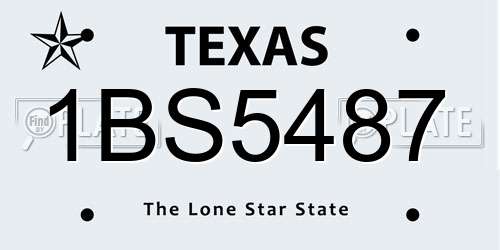 1BS5487 Texas License Plate