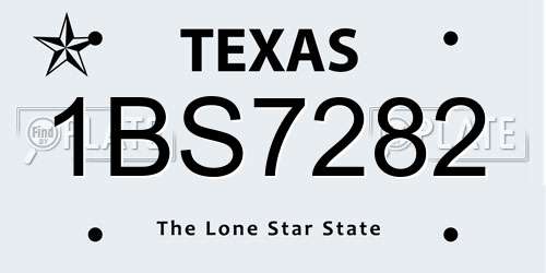 1BS7282 Texas License Plate