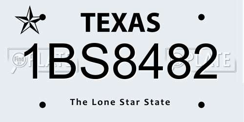 1BS8482 Texas License Plate