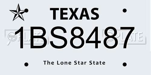 1BS8487 Texas License Plate