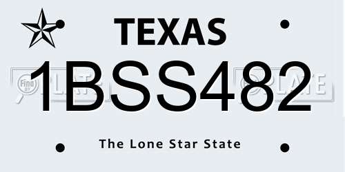 1BSS482 Texas License Plate
