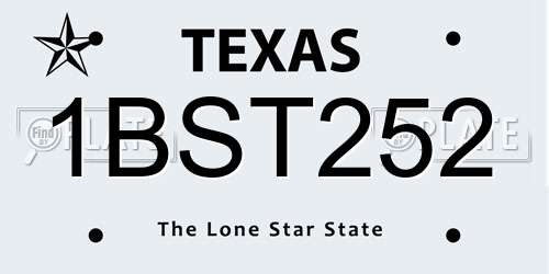 1BST252 Texas License Plate