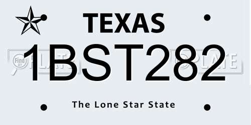 1BST282 Texas License Plate
