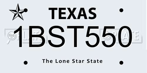 1BST550 Texas License Plate