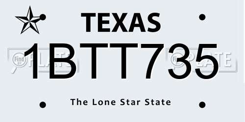 1BTT735 Texas License Plate