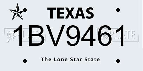 1BV9461 Texas License Plate