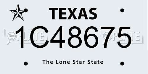 1C48675 Texas License Plate