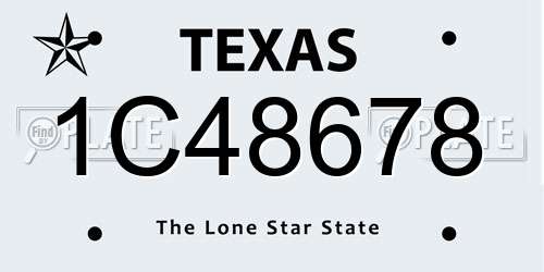 1C48678 Texas License Plate