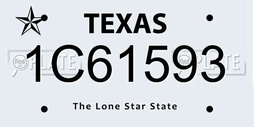 1C61593 Texas License Plate
