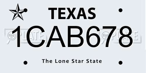 1CAB678 Texas License Plate