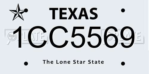 1CC5569 Texas License Plate