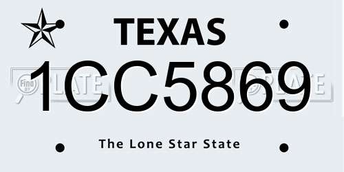 1CC5869 Texas License Plate
