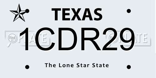 1CDR29 Texas License Plate