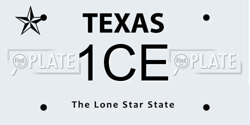 1CE Texas License Plate