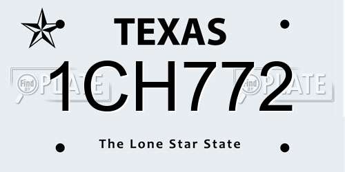 1CH772 Texas License Plate