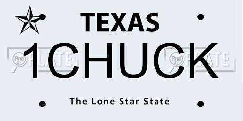 1CHUCK Texas License Plate
