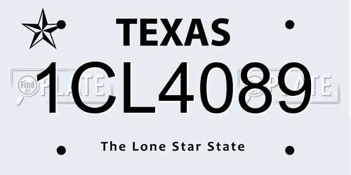 1CL4089 Texas License Plate