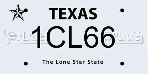 1CL66 Texas License Plate