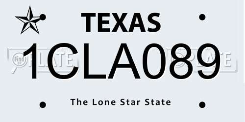1CLA089 Texas License Plate