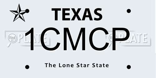 1CMCP Texas License Plate