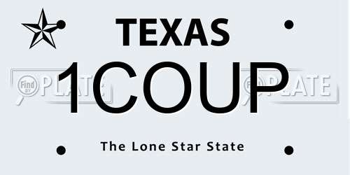 1COUP Texas License Plate