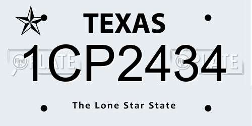 1CP2434 Texas License Plate