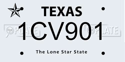 1CV901 Texas License Plate